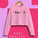 Stylish cotton tunics, long sleeves, printed design - Indian-made women's crop top combo set for comfortable, modern style