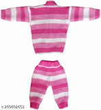 Multicolor striped cotton blend baby sleeper set with cap and mittens, suitable for both boys and girls (0-3 months), Indian origin