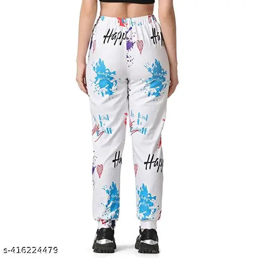 Soft polycotton printed women's track pants in pack of 3 (knee length), ideal for sleepwear, yoga wear, and jogging