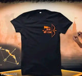 Indian-made men's Jai Shree Ram printed polyester t-shirt with short sleeves and round neck