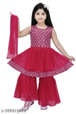Georgette-acrylic Girls Sharara Set, traditional Indian ethnic wear for festivals and weddings