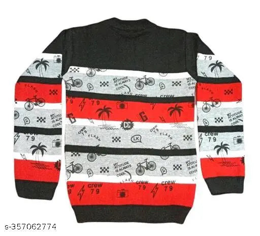 Colorblocked wool sweater for kids (5-11 years), featuring full sleeves