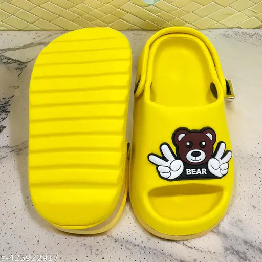 EVA clogs for kids: fun, comfy, lightweight, and breathable soft sandals with cartoon character pattern. Easy slip-on design with adjustable back strap for toddlers ages 6 months - 6 years. Made in India