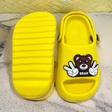 EVA clogs for kids: fun, comfy, lightweight, and breathable soft sandals with cartoon character pattern. Easy slip-on design with adjustable back strap for toddlers ages 6 months - 6 years. Made in India