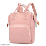 Pink polyester HomeCloud diaper backpack with large capacity, insulated pockets, and 2 compartments - perfect for mom & dad