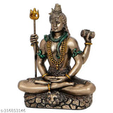 Handicraft bronze Lord Shiva figurine, intricate Indian artistry, Shivji murti for temple puja room or car dashboard decor, 5.5cm x 9cm x 3cm