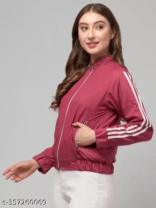 Women's solid winter jacket, polyester full sleeve, long length, deep winter outerwear