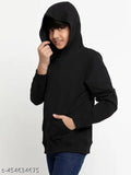 Black cotton blend boys' full sleeve hoodie and t-shirt combo, solid color, suitable for ages 8-9 years to 14-15 years