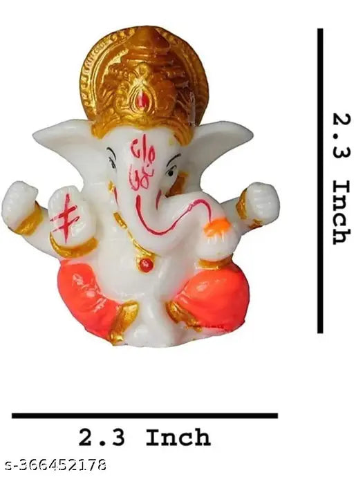 Crystal Ganesha Statue for Car Dashboard, Home Temple Decoration - Indian handicraft art piece