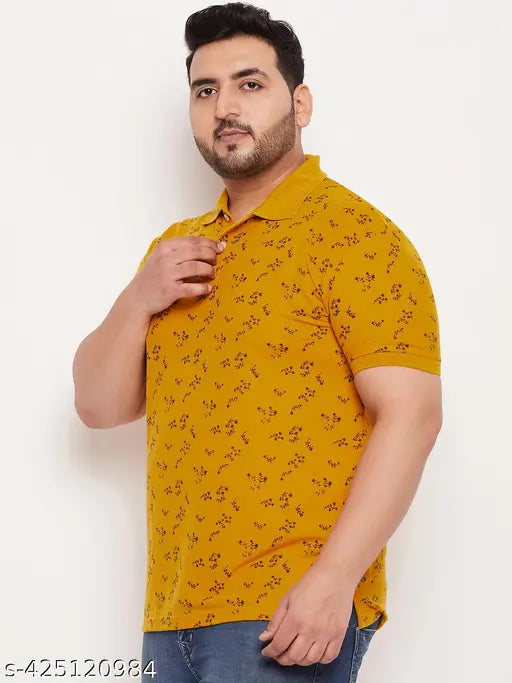 GET Golf plus size cotton blend t-shirts pack of 2 - XXL, 4XL, allover printed polo collars for men