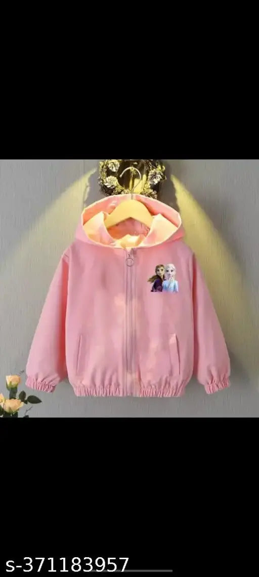 Wool long-sleeve hoodie for girls aged 18 months to 2 years, featuring a printed pattern. Classic stylish girls' wear from India." (95 characters)