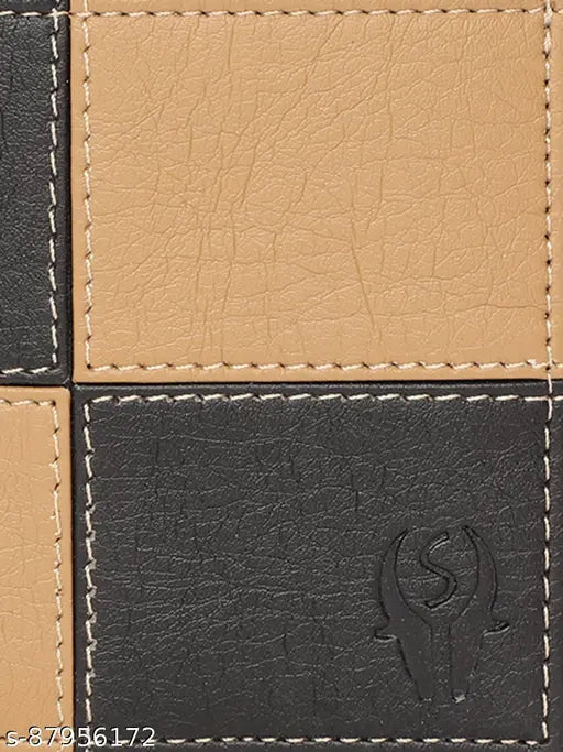 Brown PU bi-fold wallet with 9 card slots, 2 currency pockets, 2 secret compartments, coin pocket, transparent ID window, zippered compartment, and interior polyester lining. Perfect for men's essentials organization on various occasions like Diwali, birthdays, weddings, etc. Made in India