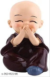 Resin Baby Monk Buddha 4-piece set, handcrafted figurines perfect for home decor or gifts, made in India with fadeless paint job