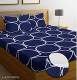 Soft cotton bedsheet, superfine geometric design with 2 pillow covers, lightweight for summer use by adults, RAREBIRD brand, India origin