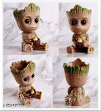 Resin Baby Groot tree for aquarium, Marvel-themed decor with pen holder, 10cmL x 9cmW x 15cmH, Indian origin