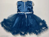 Embellished net lighting frock for babies, sleeveless and available in various sizes (0-3M, 6-9M, 6-12M, 9-12M, 12-18M, 18-24M, 0-1Y, 1-2Y), origin India