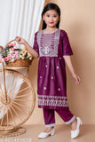 Modern rayon embroidered top & bottom sets for girls, 2-9 years, India origin
