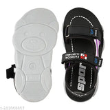 Purple & black Pu sole Velcro sandals for kids (Boys/Girls), embellished net design, durable Indoor/Outdoor wear