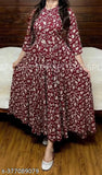 Maroon rayon print blouse with three-quarter sleeves, Indian ethnic wear for women