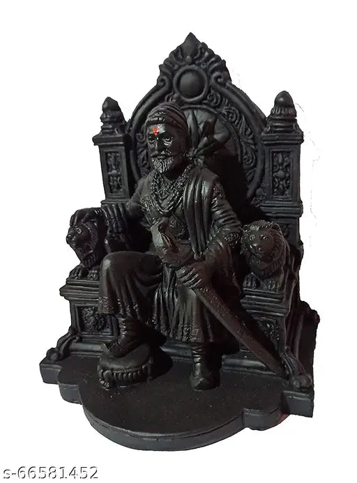 Ceramic Chhatrapati Shivaji Maharaj statue, The Legend of Maharashtra, 8-inch showpiece