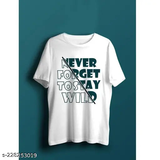White cotton-blend half-sleeve t-shirts for men and women, printed with net design. Available in sizes M (38" chest, 27" length), L (40" chest, 28" length), XL (42" chest, 29" length). Made in India