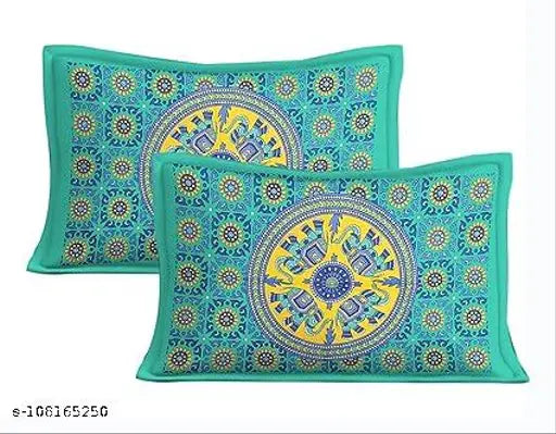Cotton combo: 1 floral bedsheet & 2 pillow covers, superfine quality for adult summer use, made in India