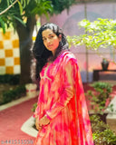 Floral printed long gown kurta dress & dupatta set in trending Georgette fabric, vibrant colorblock design for special occasions