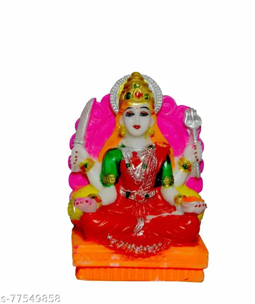 Multicolor, unbreakable Santoshi Maa idol (11.5cm H x 7cm W x 5cm D), decorative showpiece, Indian origin