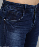 Slim fit blue denim men's jeans, size 28/30/34 with 40 inch length