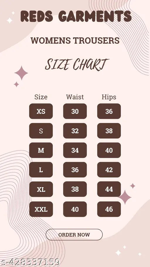 Red cotton trouser pant, regular fit for office/school/casual use - timeless elegance and comfort for women