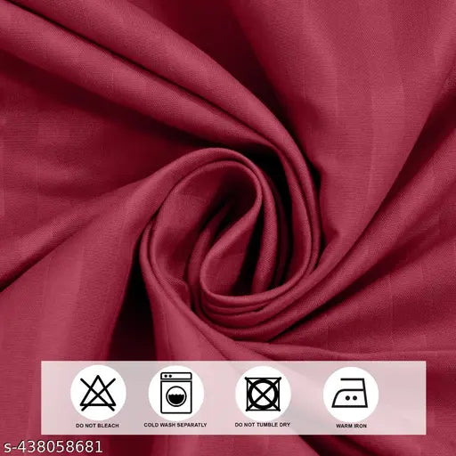 Maroon premium cotton elastic fitted bedsheets for double bed, king size pillow covers included, 180 TC supersoft (72x78)