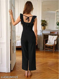 Dyed/washed polyester sleeveless jumpsuit for women, Urbane Elegant style on a mannequin (N-XXXL sizes available)