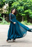 Georgette embroidered party dress, heavy fox georgette with mirror work, long sleeves, single color size M-XXXXL, fully stitched, 3.5 meter flair, India origin
