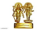Golden brass idol of Lord Laxmi and Vishnu Ji, traditional Indian god idol (1.5" x 1.5" x 1.5")