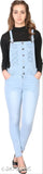 Sleeveless denim jumpsuit for women, dyed/washed, Made in India