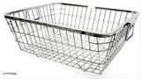 Silver stainless steel dish rack with tool holder, ideal for kitchen organizer and utensil storage