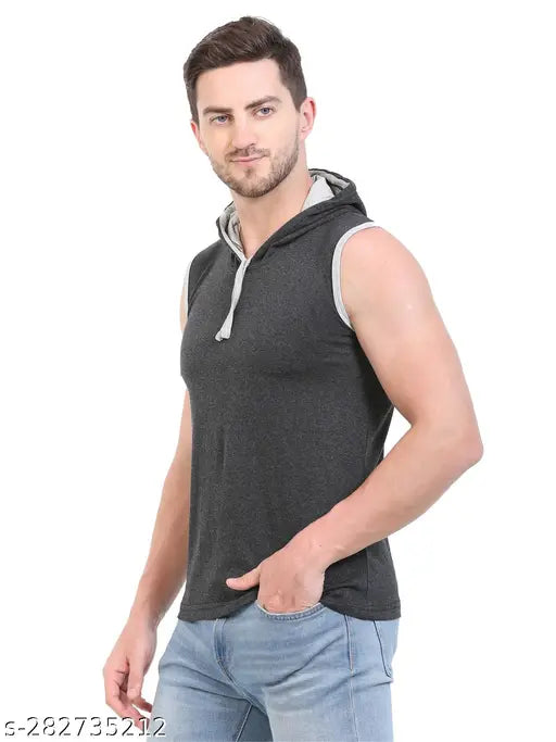 Cotton sleeveless hoodie t-shirt for men, stay cool and comfy in summer