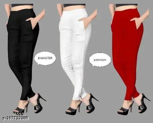 Cotton Lycra cigar pants, solid net, women's fashion wear, premium quality from India (size 26-42)