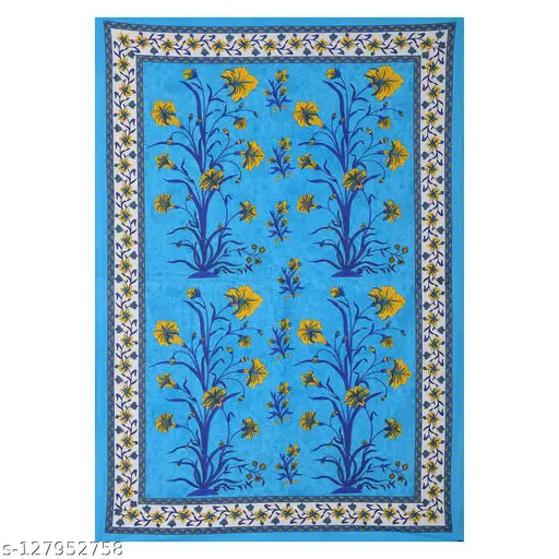 100% pure cotton botanical print single bedsheet with 1 pillow cover, ideal for summer, made by Home@shop