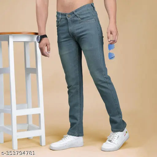 Abstract navy blue denim jeans for men by Eyebogler, size 28/30