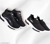 Multicolor EVA sole men's running shoes (Black), stylish casual combo pack for boys, ideal for trekking & outdoors