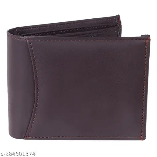 Dark brown leather men's wallet with 9 card slots, 2 currency secret compartments, 1 zipper, and 3 ID card slots. Genuine top-grain leather crafted in India