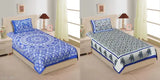 Trendy cotton single combo bedsheets, 140 thread count, pack of 2, Indian-made bed linen set