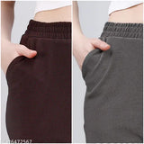 High-rise, comfort fit cotton lycra jogger set for women - high quality active bottomwear in textured net pattern, featuring elastic belt and drawstring waist closure, plus side pockets