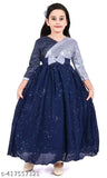 Stylish trendy Georgette printed net dress NB for girls aged 2-16, three-quarter sleeves