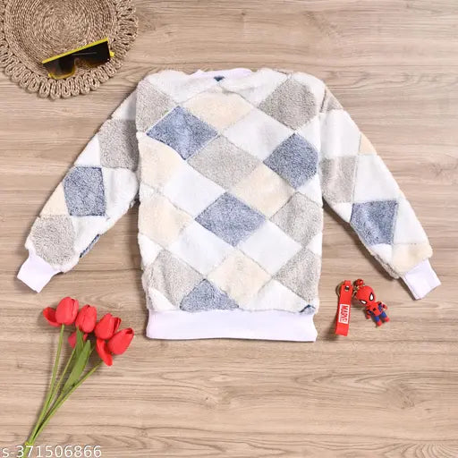 Cotton linen self-design net winter sweaters for kids, sizes 3-6M to 6-7Y, India