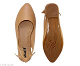 Synthetic pointed slip-on bellies by SKOLL for women - Solid style, comfortable casual footwear in sizes IND-4 to IND-8. Made in India