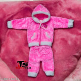 Trendy wool sweater set for baby boys and girls in self-design net, 0-3 months size from India