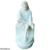 Marble Shirdi Saibaba Idol Murti, 8cm(L) x 16cm(H) x 6cm(B), home and office decor, India origin
