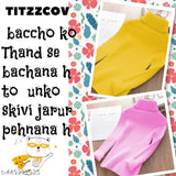 High neck woolen striped sweater for babies, suitable for boys and girls (0-7 years), Indian origin